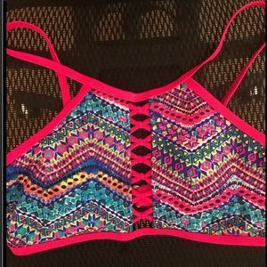 NWT hot pink swim top for women size XS